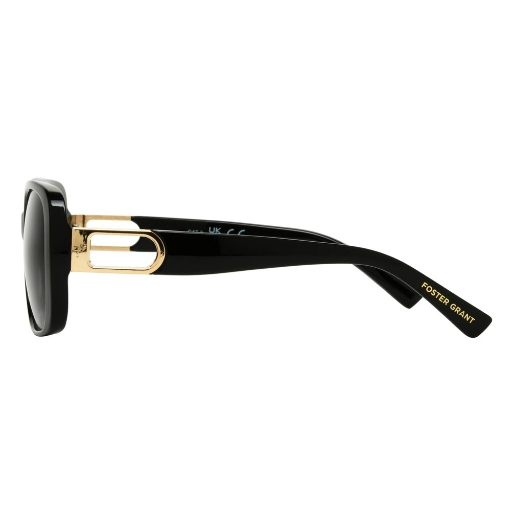 Foster Grant Womens Square Fashion Full Rim‎ Sunglasses, Black Smoke Gradient
